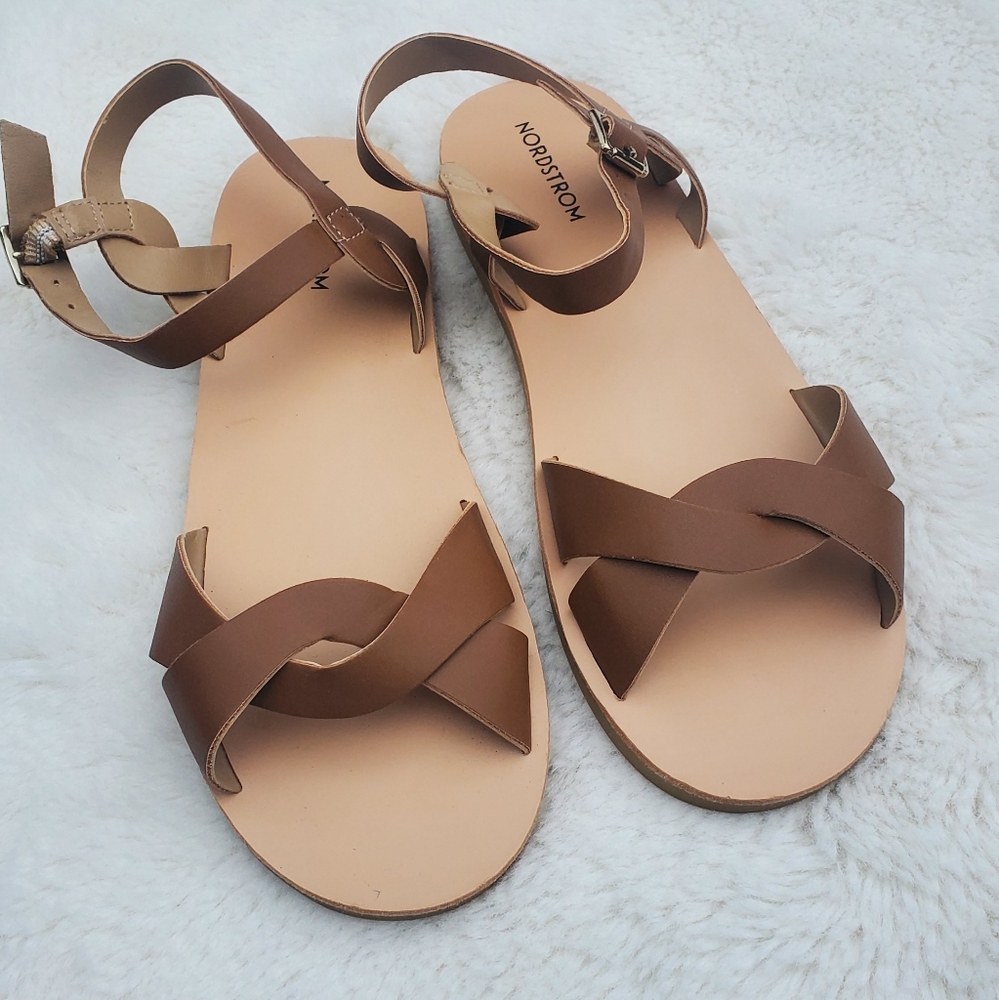 Nordstrom Brown Girls Sandals Size 2